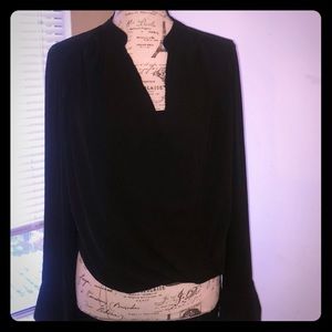 BCBG Max Azria black chiffon blouse